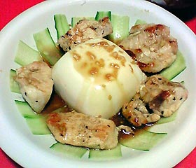 鳥肉の香味ダレ豆腐サラダ